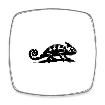 Little Chameleon Dragon with Curled Tail - Square fridge magnet - white - Front