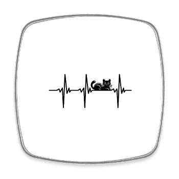 Heartbeat for cute kittens - Square fridge magnet - white - Front