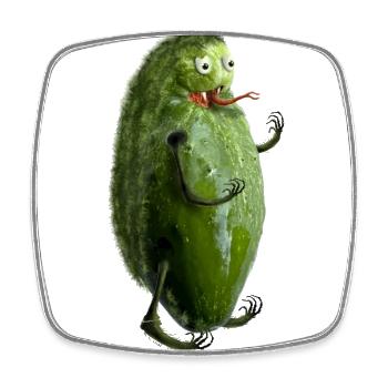 the cucumber monster - Square fridge magnet - white - Front