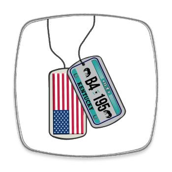 Erkennungsmarke KENTUCKY Flagge USA - Viereckiger Kühlschrankmagnet - Weiß - Vorne