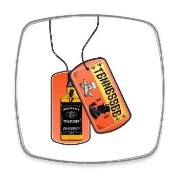 Erkennungsmarke Tennessee Wiskey USA - Viereckiger Kühlschrankmagnet - Weiß - Vorne