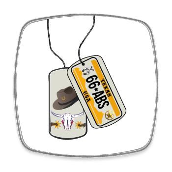 Dog tag TEXAS - Square fridge magnet - white - Front