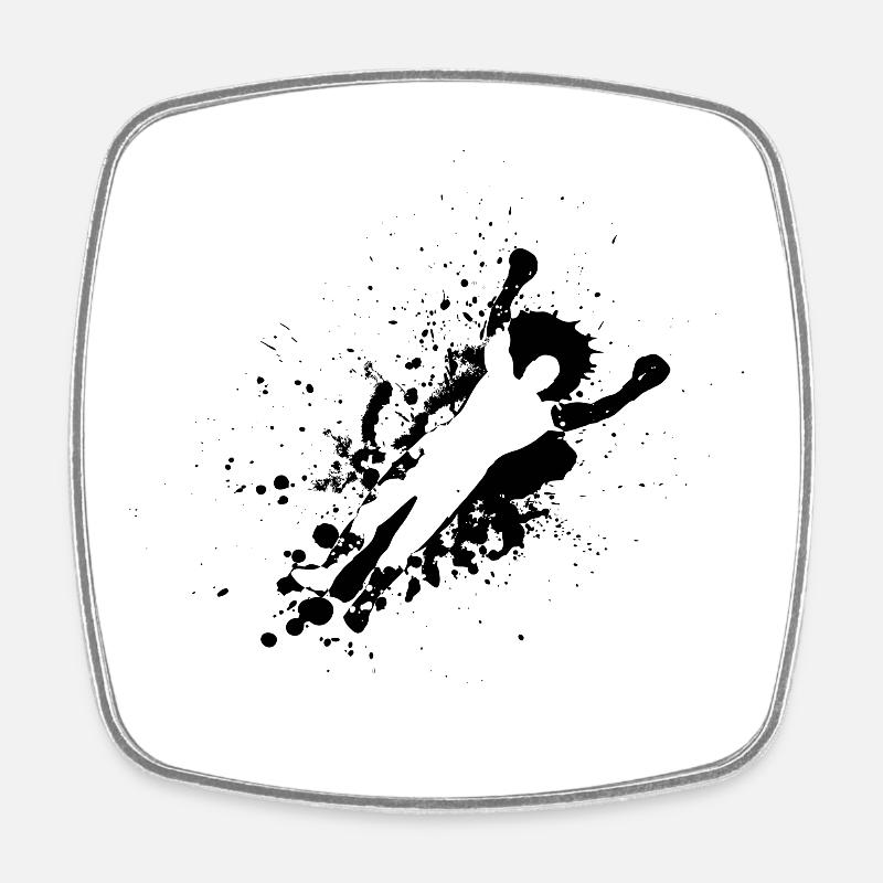 Boxer Black - Square fridge magnet - white