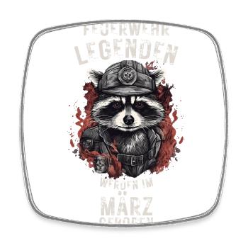 Feuerwehr Legenden sind im März geboren - Viereckiger Kühlschrankmagnet - Weiß - Vorne