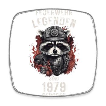 Feuerwehr Legenden 1979 - Viereckiger Kühlschrankmagnet - Weiß - Vorne
