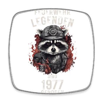 Feuerwehr Legenden sind 1977 geboren - Viereckiger Kühlschrankmagnet - Weiß - Vorne