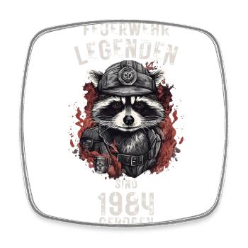 Feuerwehr Legenden sind 1984 geboren - Viereckiger Kühlschrankmagnet - Weiß - Vorne