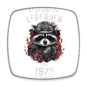 Feuerwehr Legenden sind 1972 geboren - Viereckiger Kühlschrankmagnet - Weiß - Vorne