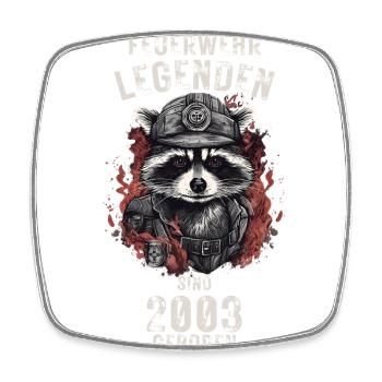 Feuerwehr Legenden sind 2003 geboren - Viereckiger Kühlschrankmagnet - Weiß - Vorne