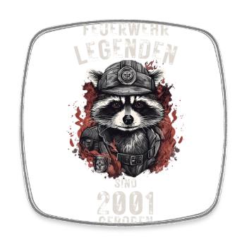 Feuerwehr Legenden sind 2001 geboren - Viereckiger Kühlschrankmagnet - Weiß - Vorne