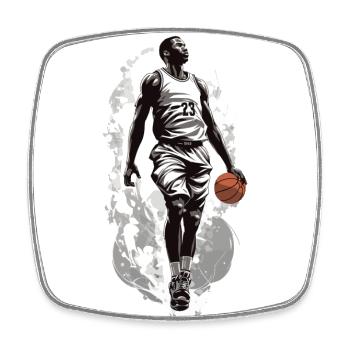 Basketball Dribbling Dynamics Streetwear Design - Square fridge magnet - white - Front