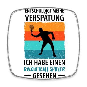 Racquetball - Viereckiger Kühlschrankmagnet - Weiß - Vorne