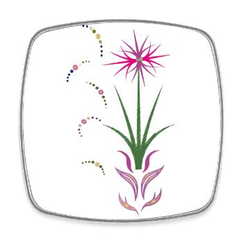Flower tendrils, ornament - Square fridge magnet - white - Front