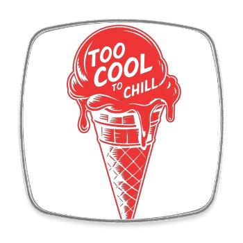 Eiswaffel - Zu cool zum Chillen - Viereckiger Kühlschrankmagnet - Weiß - Vorne