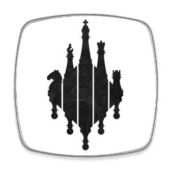 CHESS CHESS GAME - Square fridge magnet - white - Front