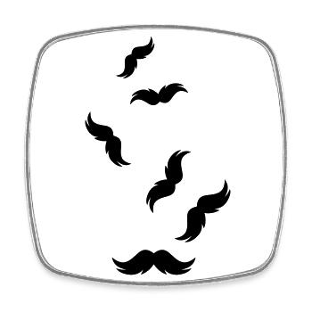 Schnurrbart symbol - Viereckiger Kühlschrankmagnet - Weiß - Vorne