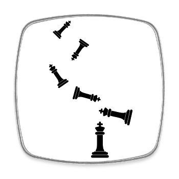 Chess piece King - Square fridge magnet - white - Front