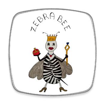ZebraBee - Square fridge magnet - white - Front