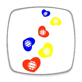 Volleyball heart - Square fridge magnet - white - Front
