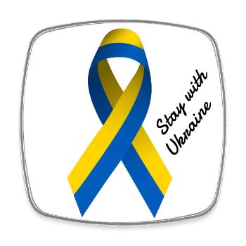 stay with ukraine - Peace loop - Square fridge magnet - white - Front