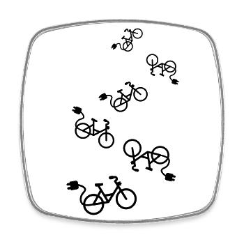 ebike fahrrad Radfahren - Viereckiger Kühlschrankmagnet - Weiß - Vorne