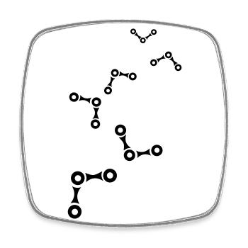 Bicycle Cycling Chain - Square fridge magnet - white - Front