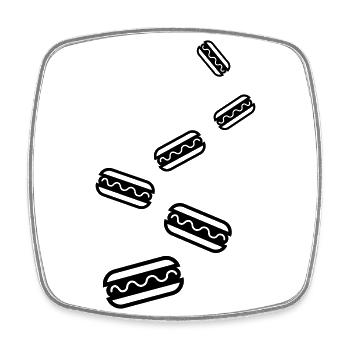 Burrito Icon - Viereckiger Kühlschrankmagnet - Weiß - Vorne