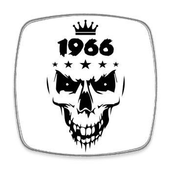 1966 Totenkopf - Viereckiger Kühlschrankmagnet - Weiß - Vorne