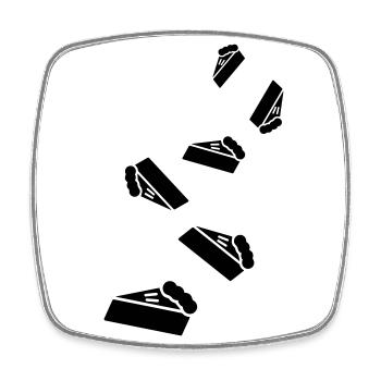Cake cheesecake icon - Square fridge magnet - white - Front