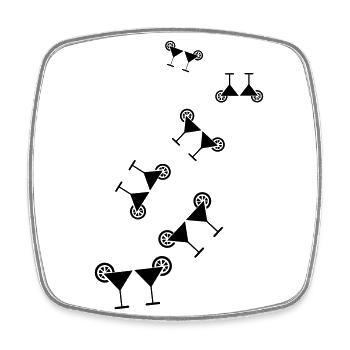 Cocktail Icon - Viereckiger Kühlschrankmagnet - Weiß - Vorne