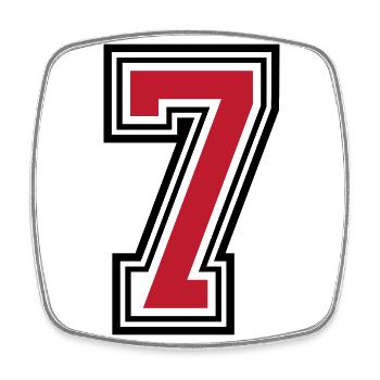 7 number symbol - Square fridge magnet - white - Front