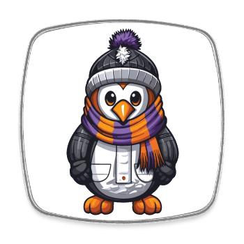 Penguin Comic Winter - Square fridge magnet - white - Front