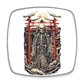 Yokai Dämon Geist Vintage Ukiyo-E Manga Stil - Viereckiger Kühlschrankmagnet - Weiß - Vorne