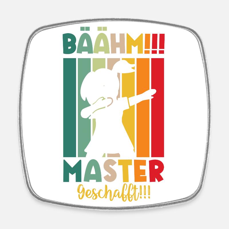 Master Masterabsolvent Masterabschluss Geschenk - Viereckiger Kühlschrankmagnet - Weiß