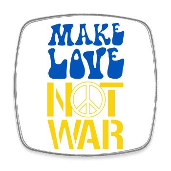 Faites de l’amour pas la guerre | Ukraine La paix est le seul moyen - Magnet carré - blanc - Devant