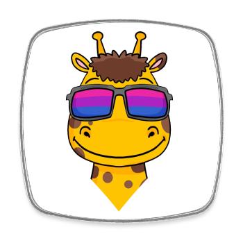 Bisexuell Giraffe Geschenk - Viereckiger Kühlschrankmagnet - Weiß - Vorne