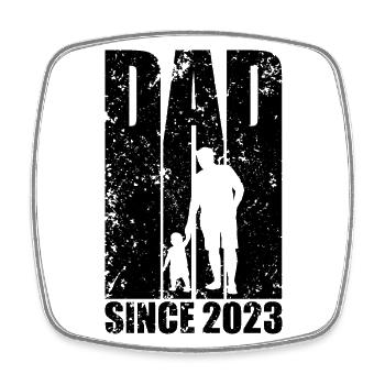 VATERTAG DAD SINCE 2023 PAPA - Viereckiger Kühlschrankmagnet - Weiß - Vorne