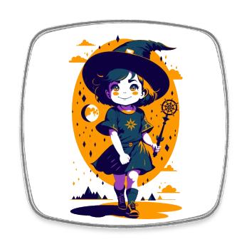 Little Witch - Square fridge magnet - white - Front