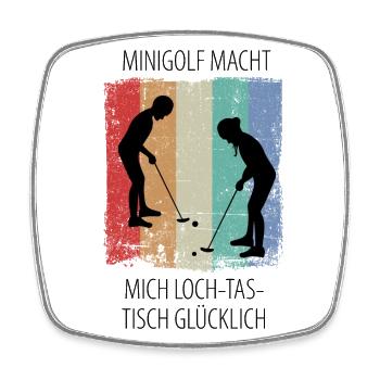 MINIGOLF MINIGOLFER MINIGOLFERIN Minigolfspieler - Viereckiger Kühlschrankmagnet - Weiß - Vorne