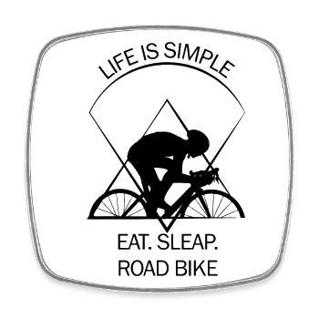 Racer - Square fridge magnet - white - Front