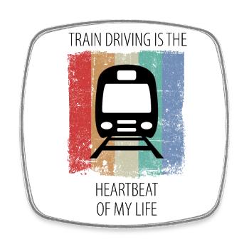 Train Railway Railroad Worker Trains Train Driver - Square fridge magnet - white - Front