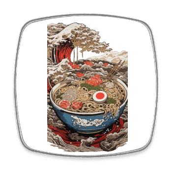 Japan Retro Ramen Ukiyo-E Tokyo Wave Kunst - Viereckiger Kühlschrankmagnet - Weiß - Vorne