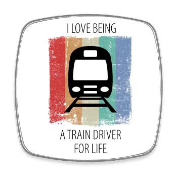Train Railway Railway workers Trains Train drivers - Square fridge magnet - white - Front