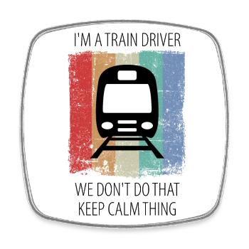 Train Railway Railroad Worker Trains Train Driver - Square fridge magnet - white - Front