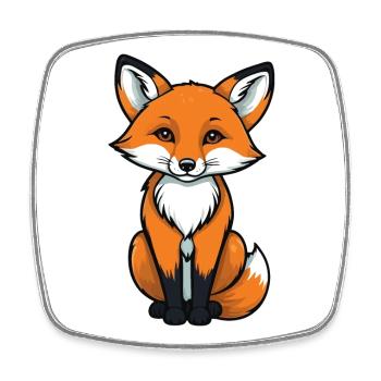 Fuchs Illustration - Viereckiger Kühlschrankmagnet - Weiß - Vorne