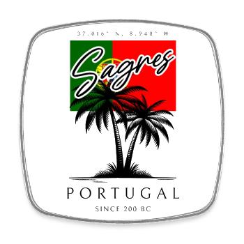 Palmiers de Sagres Drapeau Voyage Souvenir - Magnet carré - blanc - Devant