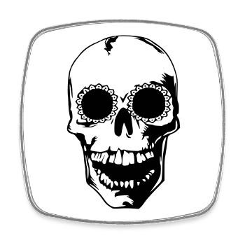 head skull Totenkopf bones beliebt sticker shirt - Viereckiger Kühlschrankmagnet - Weiß - Vorne