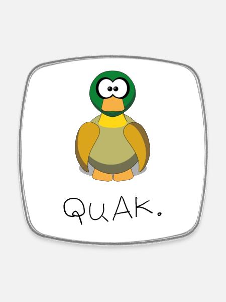 quack - Square fridge magnet - white