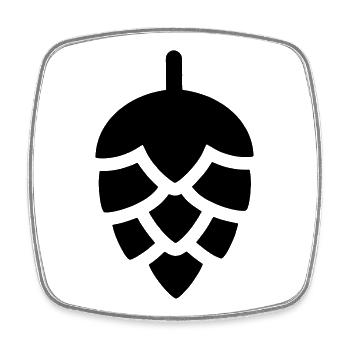 Hopfen - Viereckiger Kühlschrankmagnet - Weiß - Vorne