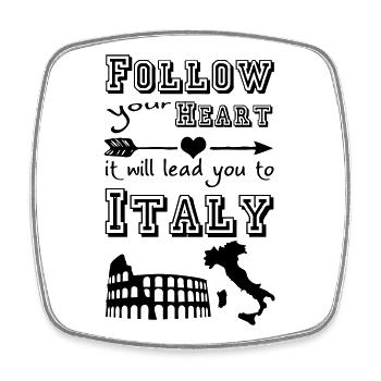 Heart leads you to Italy Italien Geschenk - Viereckiger Kühlschrankmagnet - Weiß - Vorne